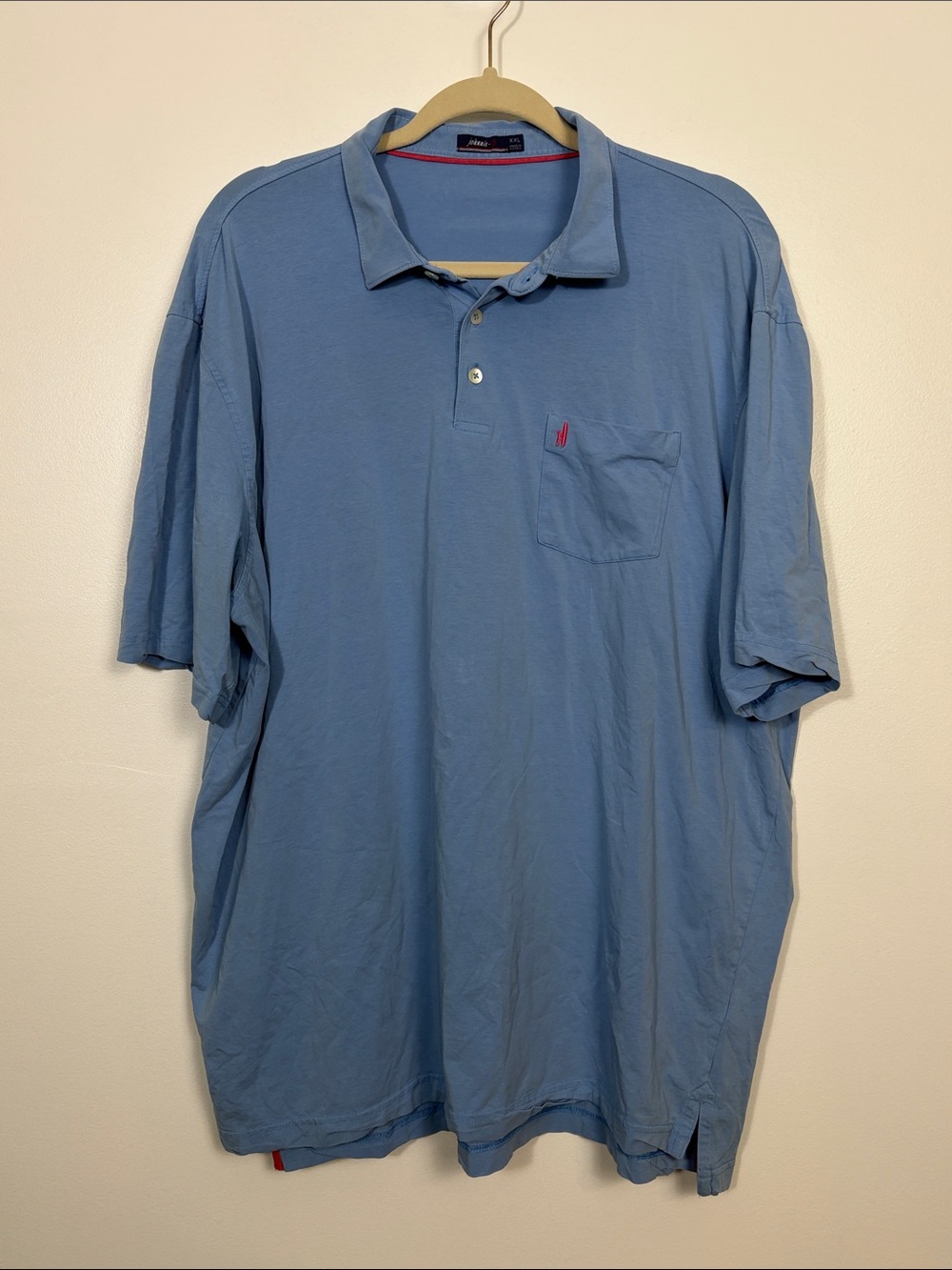 Johnnie-O Plumeria Featherweight Laguna Blue Men’s XXL Golf Polo Shirt Stretch